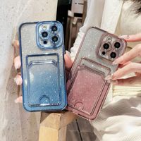 Étui de protection antichoc en TPU électroplaqué avec paillettes et porte-cartes pour iPhone 17, 16, 15, 14, 13, 12, 11 Pro Max