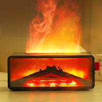 Humidificateur d'Air Créatif Foyer Bonfire 200ml, Diffuseur d'Arôme à Flamme Simulé avec Lumière LED Colorée & Télécommande