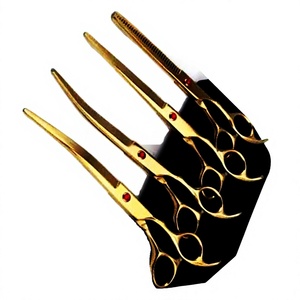 ASAP 6.5" Ultra-Light Stainless Steel Slightly Curved Blades Pet Grooming <b>Scissors</b> Set Long Handle Right-Handed High Fixed - Product Image 1