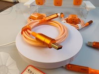 Câble de données USB 2.0/micro 4-en-1 orange de 1,5 m, conducteur en cuivre pur, gaine en PVC, charge rapide 240W 3A pour ordinateur, voiture, caméra