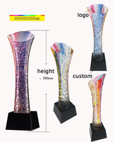 Nouveau Trophée en Verre Artistique en Promotion, Forme Goutte d'Eau Colorée en Cristal Liuli, Récompense Personnalisable pour la Décoration Intérieure