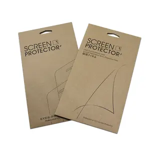 Embalagem de proteção de tela caixa de carregador barata reciclável impressa caixa de embalagem de papel de embalar para tela de vidro protetor de embalagem