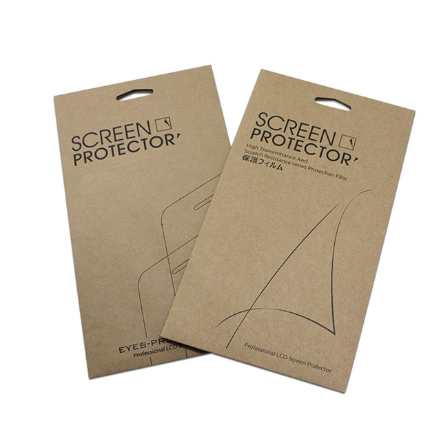 Custom Screen Protector Charger Box Cheap Recyclable Printed Kraft Paper Packaging Box for Glass Screen Protector Packaging