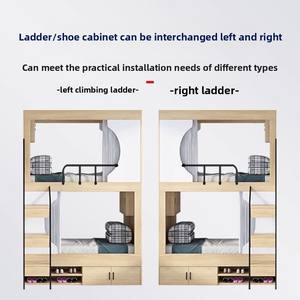 Современная двухъярусная кровать из массива дерева с железной лестницей для домов-интернатов, школьные квартиры, гостиничные кровати, категория продуктов - Product Image 5