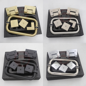 Whole Set Modern Red Oil Rubbed Bronze Bathroom Shower Glass Door Hardware <strong>Hinge</strong> <strong>Handle</strong> <strong>and</strong> Glass Clamp Set - Product Image 6
