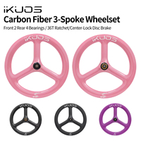 Roue de vélo pliable en fibre de carbone à trois rayons, frein à disque Centerlock, moyeu à cliquet 36T, 20 pouces 451 100/135 mm, libération rapide, roue BMX