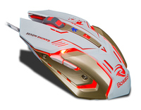 BOSSTON BS-12 souris de jeu USB 3200dpi avec lumière LED 6D orientation optique droite pour PC portable