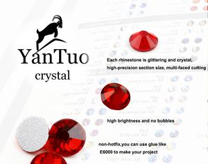 Yantuo блестящие прозрачные стекла с плоской задней панелью, без горячей фиксации, стразы для дизайна ногтей - Product Image 6