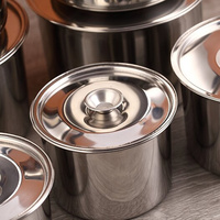 Acier inoxydable 201 récipient de stockage des aliments cylindre couvert pot d'assaisonnement réservoir de stockage d'huile de cuisson pot d'assaisonnement en métal