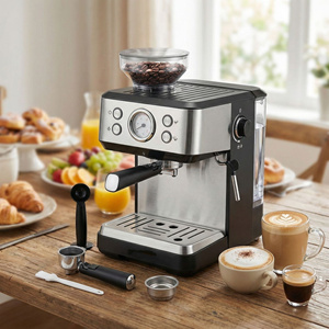 Machine à café intelligente en acier inoxydable, entièrement automatique, avec broyeur intégré, pour expresso et café filtre, pression vapeur 20 bars - Product Image 5