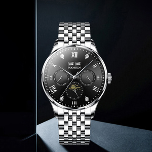 Montre mécanique automatique NAMKIN, bracelet en acier inoxydable, boîtier rond de 42 mm, cristal saphir, cadran analogique, montre de luxe pour homme - Product Image 3