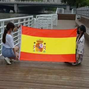 Drapeaux de l'Espagne de haute qualité et économiques, 3x5 pieds (90x150 cm), taille personnalisée, bannières en polyester imprimées numériquement, mât de drapeau en aluminium, à suspendre - Product Image 3