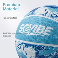 Balón de Baloncesto SCVIBE Personalizado de Goma, Talla 7, Peso 580-620g, para Entrenamiento en Interiores/Exteriores, con Diseño de Agarre de Canales Profundos