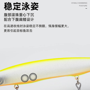 Leurre Long River Minnow 4 Yellow Back 16g Flottant pour la pêche au bar en eau douce - Product Image 5