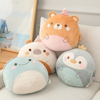 Peluche d'animal de dessin animé, pingouin, cochon, jouet en peluche, coussin de canapé chauffant pour les mains en hiver, jouets en peluche