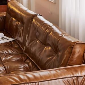 Canapé modulable 3 places Zayshine en cuir italien rétro huilé et ciré pour salon, bureau, hôtel, <span class=keywords><strong>appartement</strong></span>, villa, canapé de loisirs - Product Image 6