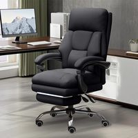 Chaise de bureau exécutive moderne, personnalisable en usine, design contemporain, réglable, en cuir, tissu maillé et métal, pour usage domestique