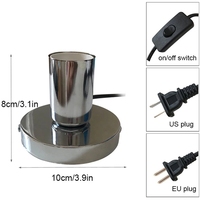 Lampe de bureau HoneyFly E27 en métal, base polie avec interrupteur marche/arrêt, câble de 180 cm, prise EU/US, douille à vis pour lampe de table