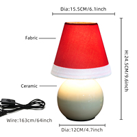 Lampe de table de Noël, lampe de bureau LED vintage en tissu pour intérieur, petite lampe de table de Noël, lampe de chevet pour chambre à coucher, décoration de la maison, cadeaux