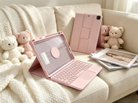 360 °   Étui clavier magnétique rotatif détachable, housse avec pavé tactile sans fil pour iPad 10e génération 10,9'', iPad Air 4/5/6 10,9 pouces