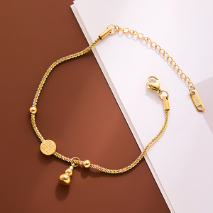 Bán buôn 18K mạ vàng hình đồng xu quyến rũ Mặt dây chuyền rắn chuỗi Thép không gỉ bầu trang sức thời trang - Product Image 2