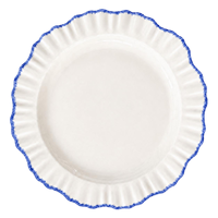 Assiettes de présentation en céramique ondulées vintage, base blanche avec bord festonné rouge, vaisselle pour mariage, fête, décoration de la maison