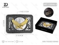 Fibbia per Cintura Quadrata in Argento Annerito 5.0cm Grande Stile Vintage Placcato - Product Image 1