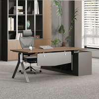 Bureau de direction moderne en forme de L, table de bureau moderne pour directeur ou responsable, mesa de oficina