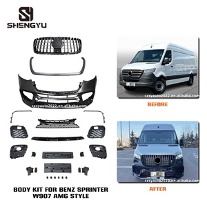 Per Mercedes Benz <span class=keywords><strong>Sprinter</strong></span> W906 <span class=keywords><strong>W907</strong></span> W910 2018-2020 Kit di Aggiornamento a Sistemi Carrozzeria AMG Include Gruppo Paraurti Anteriore con Griglia - Product Image 1