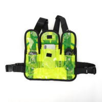 Sac de poitrine tactique extérieur pour téléphone avec design réfléchissant, fermeture éclair en polyester, étanche et antivol