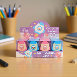 WeiBo Correction Tape 5Mm Rocket Bear Design For School Office Use 16Pcs Pack - Product Image 2
