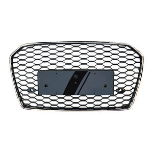 Griglia Anteriore Nera Lucida Stile RS6 C7.5 a Nido d'Ape con Logo Quattro per <span class=keywords><strong>Audi</strong></span> <span class=keywords><strong>A6</strong></span> S6 C7.5 2016 2017 <span class=keywords><strong>2018</strong></span> - Product Image 4
