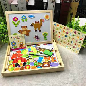 Rompecabezas magnético de doble cara Montessori de madera para bebés, juego de rompecabezas educativo, juguetes, <span class=keywords><strong>dibujo</strong></span> magnético, tablero ocupado, juguete para regalo - Product Image 6