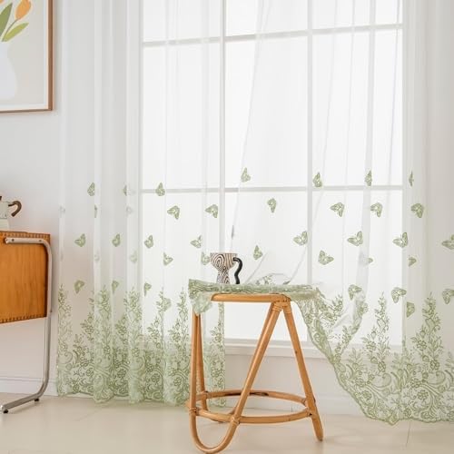Embossed butterflies green
