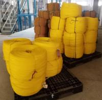 Corde torsadée en PE jaune 8 mm, écologique, recyclable, pour l'extérieur, fixation de cargaison, léger, prix bas, Chine