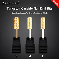 ZYZC Embouts de ponceuse à ongles en carbure doré, bord lisse et sûr pour le façonnage de la surface des ongles, manucure, prêt à être expédié