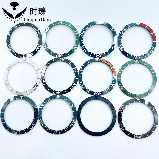 Factory Direct 38mm/30.6mm Black Blue Green Ceramic Sloping Bezel Fit 40mm Watch Case Watch Parts for SEA300 SUB Bezel Insert