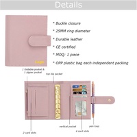 FB TK Hot Nouveau portefeuille de reliure d'enveloppe en cuir souple de poche 6 anneaux reliés A7 porte-documents avec fermeture à pression