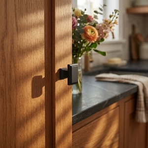 <strong>Matte</strong> <strong>Black</strong> Zinc Alloy Cabinet <strong>Knob</strong> Single Hole Modern <strong>Drawer</strong> Handle Apartment Dresser Kitchen Cupboard Furniture Sleek Wardrobe - Product Image 2