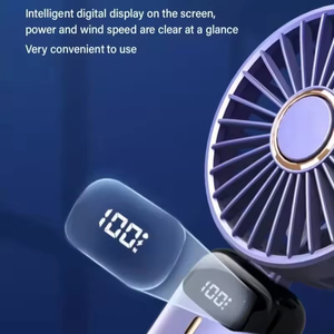 Nuevo Ventilador de Mano Pequeño 2025, USB Portátil con Pantalla Digital, Silencioso, para Oficina, Escritorio, Estudiantes, Dormitorio, Carga, Uso en Exteriores - Product Image 3
