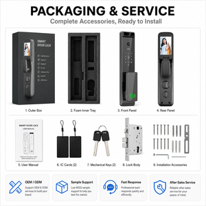 Face Recognition Fingerprint Password Card <strong>Remote</strong> Code Smart Door <strong>Lock</strong> for Stainless Steel Doors - Product Image 6