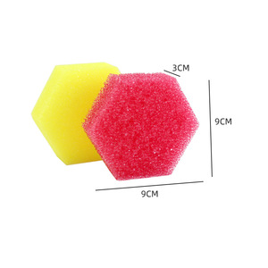 ฟองน้ำล้างจานรูปหกเหลี่ยมสีชมพู ใช้กับน้ำ สำหรับหม้อและกระทะ - Product Image 4