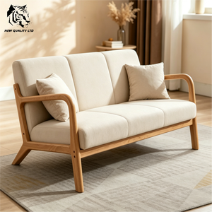 Canapé d'angle en bois, nouveau design, pour salon, fabrication sur mesure, petit MOQ, logo personnalisé, prix usine, éco-responsable. - Product Image 3