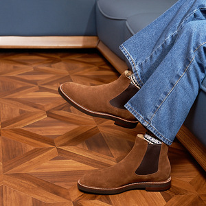 Botines Clásicos de Gamuza Marrón con Suela Antideslizante y Plantilla Acolchada para Oficina y Reuniones de Negocios - Product Image 3