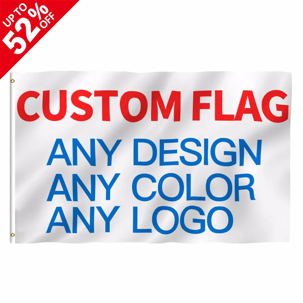 Benutzer definierte gedruckte Flagge Firma Werbung Logo Sport Outdoor Banner Messing Ösen Promotion Dekoration Jede Größe