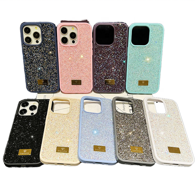 Diamond Studded Patterned Luxury Glitter Bling Bling Shockproof TPU Phone Case for iphone 15 Pro Max JMETEC Wholesale OPP Bag