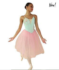 Vestidos de dos piezas para niñas de color rosa pálido de alta calidad, tutú romántico, faldas espumosas suaves, Ropa de baile - Product Image 4