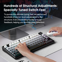 Clavier de jeu et de bureau filaire et sans fil 2,4 GHz à membrane, 81 touches, anti-ghosting 19 touches, RGB, IP75 Pro, russe