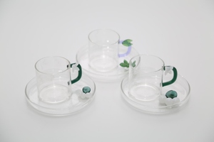 Set da caffè in vetro a farfalla di loto fatti a mano su misura tazza da caffè e tè in vetro borosilicato con piastra inferiore - Product Image 5