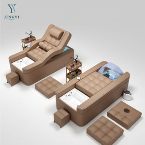 Sillón de Lavado de Cabello para Salón de Belleza, con Respaldo Reclinable, Spa para Pies, Masaje, Lavado de Cabello, Champú, Pedicura, Mesa de Spa para Cabeza, Cama de Champú - Product Image 1